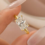 S925 Moissanite 3.5 Carat Radiant Cut Solitaire Engagement Ring In Sterling Silver