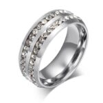 Created White Sapphire Round Cut 925 Sterling Silver Men's Wide Wedding Band