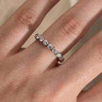 S925 Maxine Moissanite Eternity Round Cut Wedding Band In Sterling Silver