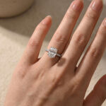 S925 Moissanite 4.0Ct Cushion Cut White Gold Moissanite Diamond Engagement Ring - Image 3