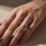 S925 Moissanite 3.5Ct Radiant Cut White Gold Pavé Engagement Ring For Women - Image 3