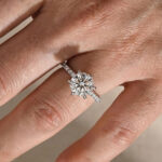 S925 Moissanite 2.0Ct Round Cut 6 Prong Promise Rings For Women