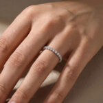 S925 Maxine Moissanite 0.5 Ct Round Cut Pave Wedding Band - Image 2