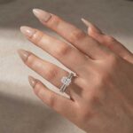 S925 2.0Ct Radiant Cut Moissanite Engagement Ring Set in Sterling Silver With Pave Wedding Band - Image 2