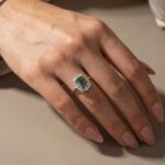 S925 Moissanite 3.0Ct Halo Emerald Stone Emerald Cut Engagement Ring in Sterling Silver - Image 9