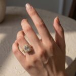 S925 Maxine Luxurious Double Halo Emerald Cut Engagement Ring in Sterling Silver - Image 2