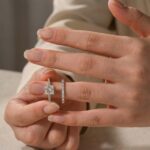 S925 Moissanite 2Ct Princess Cut Engagement Ring Set 2PC Hidden Halo Solitaire Ring With Wedding Band - Image 2
