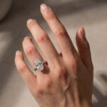 S925 5.0Ct Oval Cut Side Stone Yellow Gold&White Gold Engagement Ring For Woman - Image 4