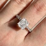 S925 Exquisite 2.0 Carat Cushion Cut Engagement Ring In Sterling Silver