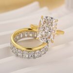 S925 3PC Wedding Sets Cushion Cut 9.0Ct Hidden Halo Solitaire Engagement Ring Full Eternity Wedding Bands - Image 5