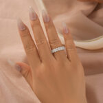 S925 Maxine 3.0Ct Half Oval Cut Sona Wedding Band - Image 17
