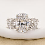 S925 3PC Classic Wedding Ring Set 4.5Ct Oval Cut Engagement Ring With Marquise Cut Full Wedding Band - Image 5