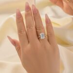S925 Gorgeous Emerald Cut Engagement Ring For Women In Sterling Silver - Image 2