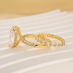 S925 7.0Ct Radiant Cut Engagement Ring with Radiant Cut Wedding Band - Image 5
