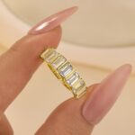 S925 2.8Ct Emerald Cut Bezel Half Wedding Band Travel Ring In Sterling Silver - Image 5