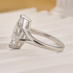 S925 3.0Ct Marquise Cut Split Shank Engagement Ring Travel Ring In Sterling Silver - Image 4