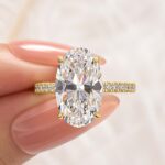 S925 5.0Ct Oval Cut Hidden Halo Engagement Ring In Sterling Silver - Image 3