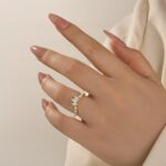 S925 Elegant Marquise & Round Cut White Gold Wedding Band - Image 5
