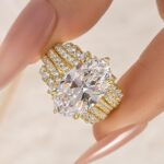 S925 5.0Ct Oval Cut Vintage Wedding Ring Set With Enhancer Wedding Band - Image 4