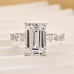S925 5.5Ct Emerald Cut Hidden Halo Engagement Ring Travel Ring In Sterling Silver - Image 3