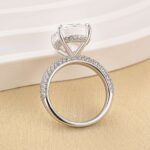 S925 6.0Ct Cushion Cut Side Stone Engagement Ring Travel Ring In Sterling Silver - Image 5