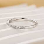 S925 Round Cut White Gold Open Wedding Band For Woman - Image 4