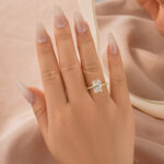 S925 Moissanite 3.5Ct Radiant Cut Engagement Ring in Sterling Silver - Image 2