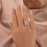 S925 Moissanite Enhancer Ring 3.0Ct Cushion Cut White Gold Wedding Ring - Image 2
