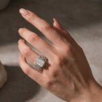 S925 Halo 3.5Ct Radiant Cut Engagement Ring in Sterling Silver with Unique Open Wedding Band - Image 2