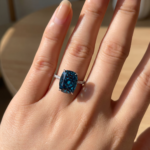 S925 Montana Blue Yoga Sapphire Cushion Cut Exclusive Engagement Ring - Image 2