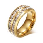 Created White Sapphire Round Cut 925 Sterling Silver Men's Wide Wedding Band - Image 3