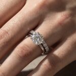 S925 Moissanite 3.0Ct Round Cut 2PC Engagement Ring Set Stackable Ring Set For Women