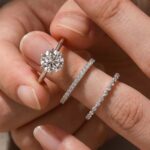 S925 Moissanite 2Ct Round Solitaire 3-Piece Bridal Ring Set Engagement Ring With Wedding Bands