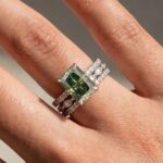 S925 Moissanite 3.5CT Radiant Cut Green Engagement Ring with Round & Marquise Accents Bands - Image 6