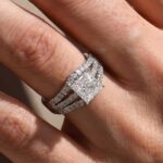 S925 Enhancer Wedding Set Gorgeous 2.0Ct Princess Cut Engagement Ring With Enhancer Wedding Band - Image 3