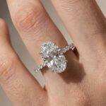 S925 5.0Ct Oval Cut Side Stone Yellow Gold&White Gold Engagement Ring For Woman - Image 3