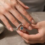 S925 Green Moissanite 3.0Ct Round Cut 6 Prong White Gold Promise Rings For Women - Image 7
