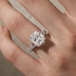 S925 Split Shank 4.0Ct Cushion Cut Engagement Ring in Sterling Silver