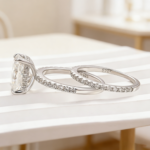 S925 Maxine Moissanite 3.5CT Radiant Cut Wedding Ring Set In Sterling Silver - Image 4