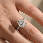S925 Moissanite 4.0Ct Cushion Cut White Gold Moissanite Diamond Engagement Ring