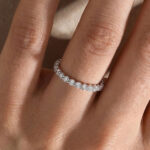 S925 Maxine Moissanite 0.5 Ct Round Cut Pave Wedding Band
