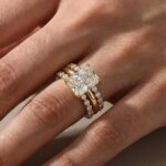 S925 Classic 4.5Ct Radiant Cut Engagement Ring in Sterling Silver with  Enhancer Wedding Band - Image 4
