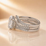 S925 Classic 4.0Ct Oval Cut Engagement Ring in Sterling Silver with Vintage Enhancer Wedding Band - Image 5
