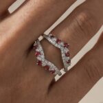 S925 Pavé Full Eternity Blue & White Stone Enhancer Wedding Band - Image 7
