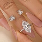 S925 4.0Ct Marquise Cut Hidden Halo Engagement Ring With Pear Cut Open Wedding Band - Image 5