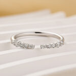 S925 Round Cut White Gold Open Wedding Band For Woman - Image 5