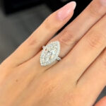 S925 Unique 3.0Ct Halo Marquise Cut Engagement Ring In Sterling Silver - Image 2