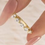 S925  Elegant Marquise Cut Half Wedding Band In Sterling Silver - Image 6