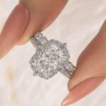 S925 2PC 3.5Ct Wedding Ring Set Gorgeous Halo Radiant Cut Simulated Diamond Engagement Ring With Wedding Band - Image 5
