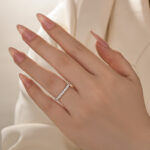 S925 Elegant Radiant Cut Yellow Gold Women's Wedding Band In Sterling Silver - Image 6